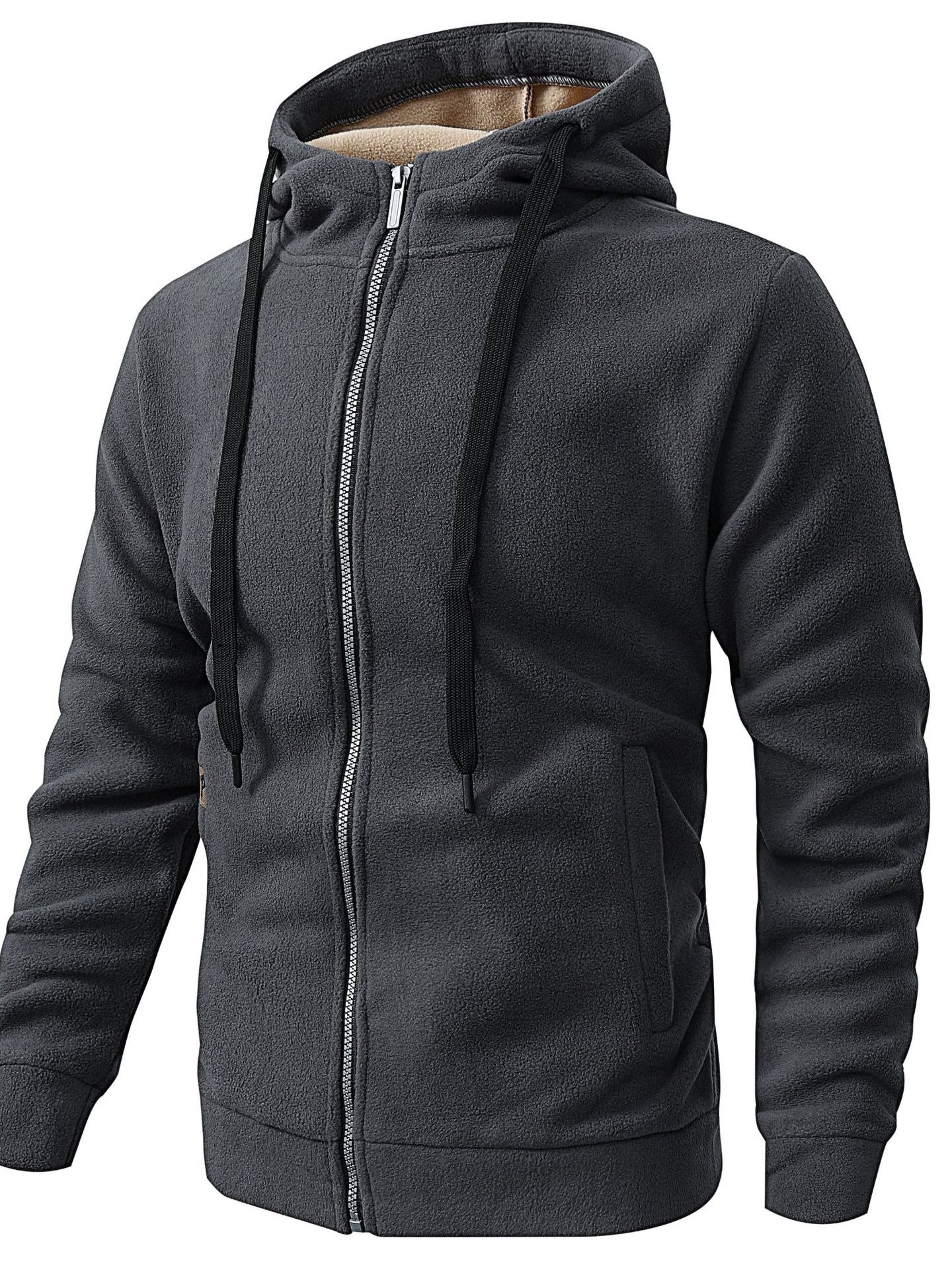 Mens Fleece-Lined Jacket With Hooded Sweatshirt From Europe And The US product image (2)