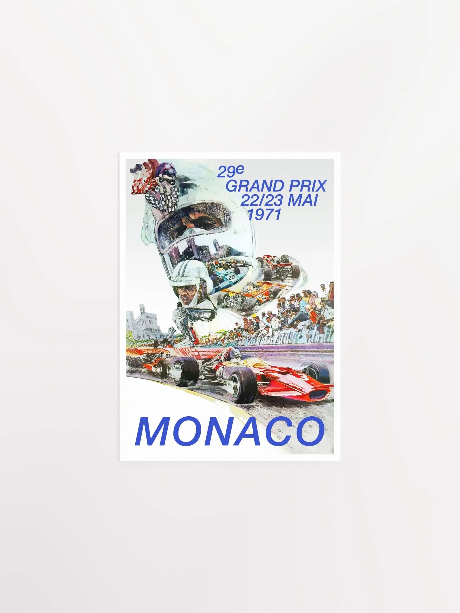 Monaco Vintage F1 Grand Prix, 1971 poster — Vintage Formula 1 poster, Monaco Grand Prix poster, retro travel poster product image (6)