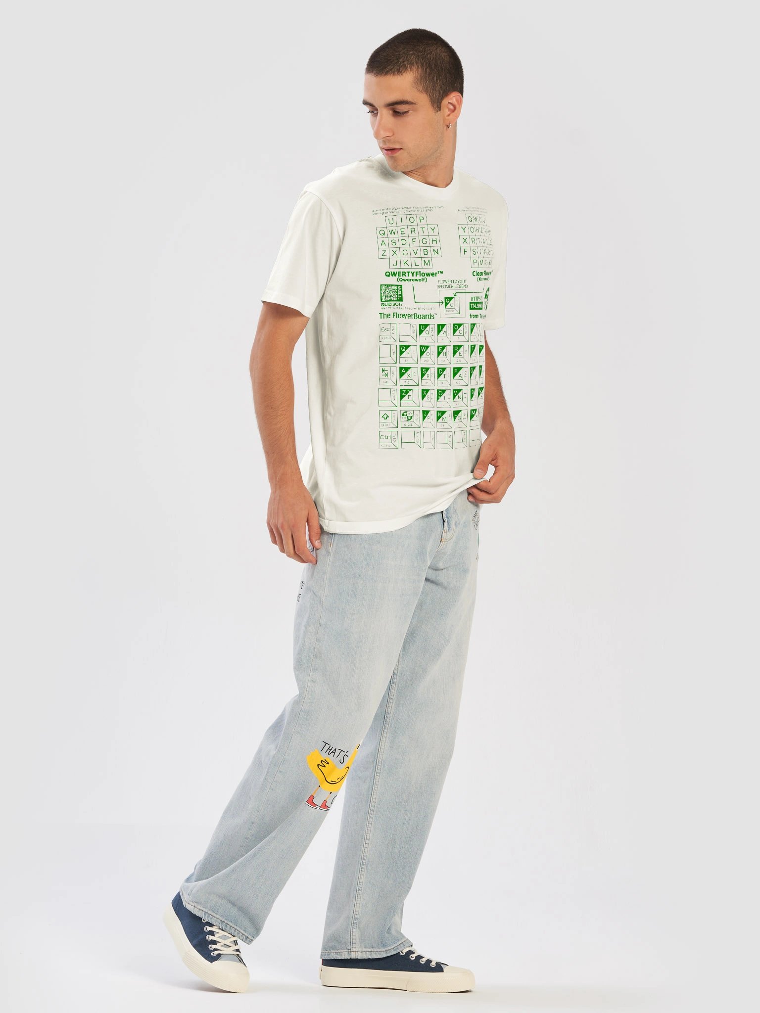 Green Grunge FlowerBoard™ Keycap Diagram Tee product image (5)