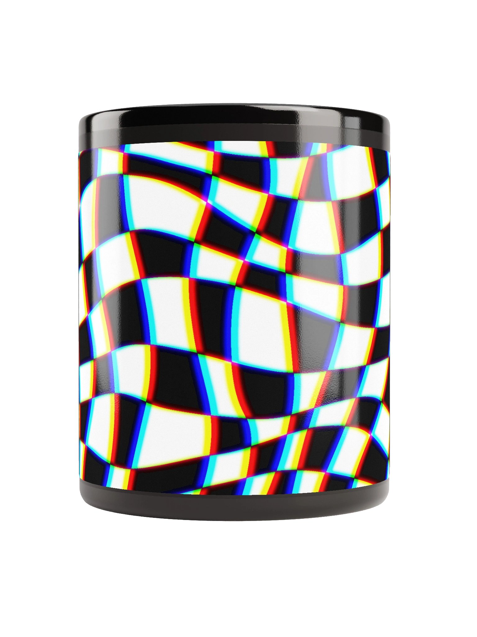Trippy Checkered Black Mug product image (5)