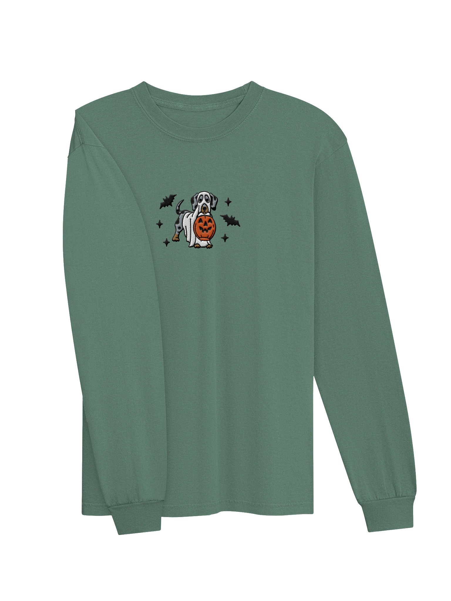 Halloween Dachshund(Dapple) Embroidered Long-sleeved T-Shirt product image (6)