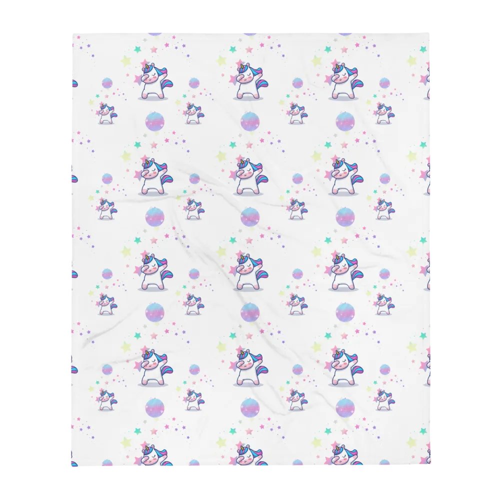 Disco Dabbing Unicorn Throw Blanket product image (6)