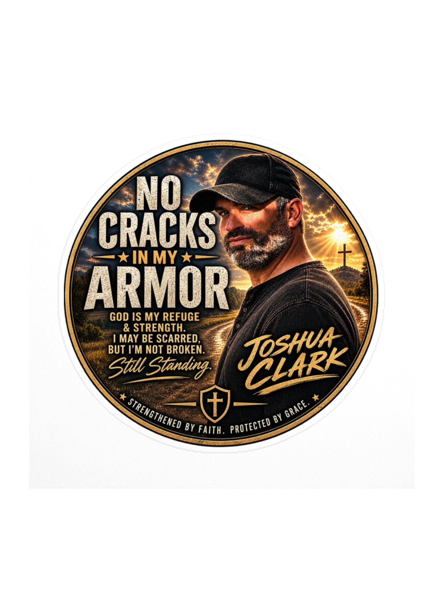 No Cracks In My Armor Kiss Cut Sticker product image (1)