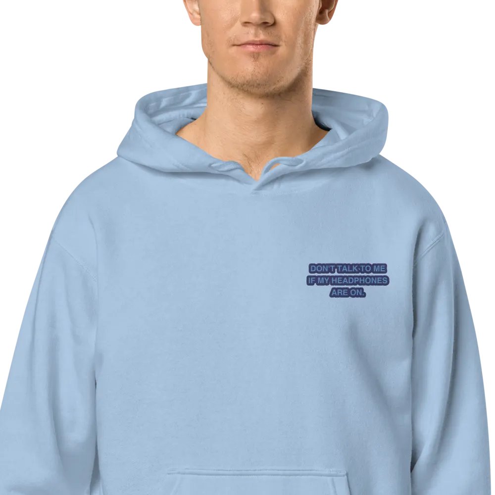 L.C. HEADPHONES ON (electric design) embroidered pigment hoodie product image (2)