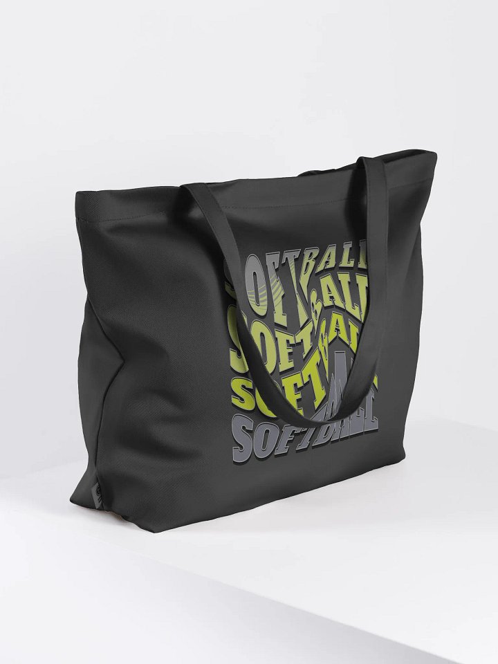 Swirl Softball Chaotic Typography Tote Bag product image (1)