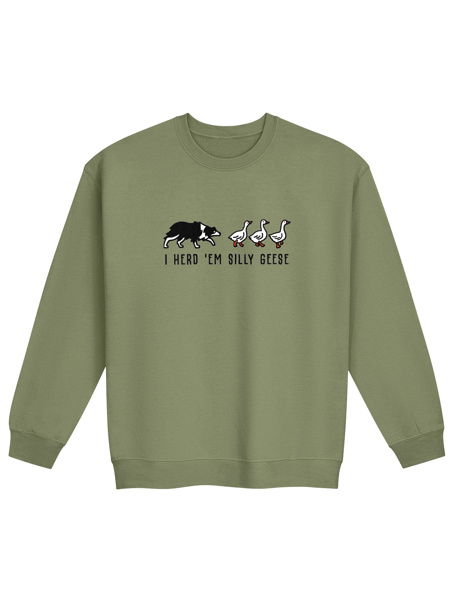I Herd 'Em Silly Geese Sweatshirt(Embroidered) of an Australian Shepherd(Black & White) product image (4)