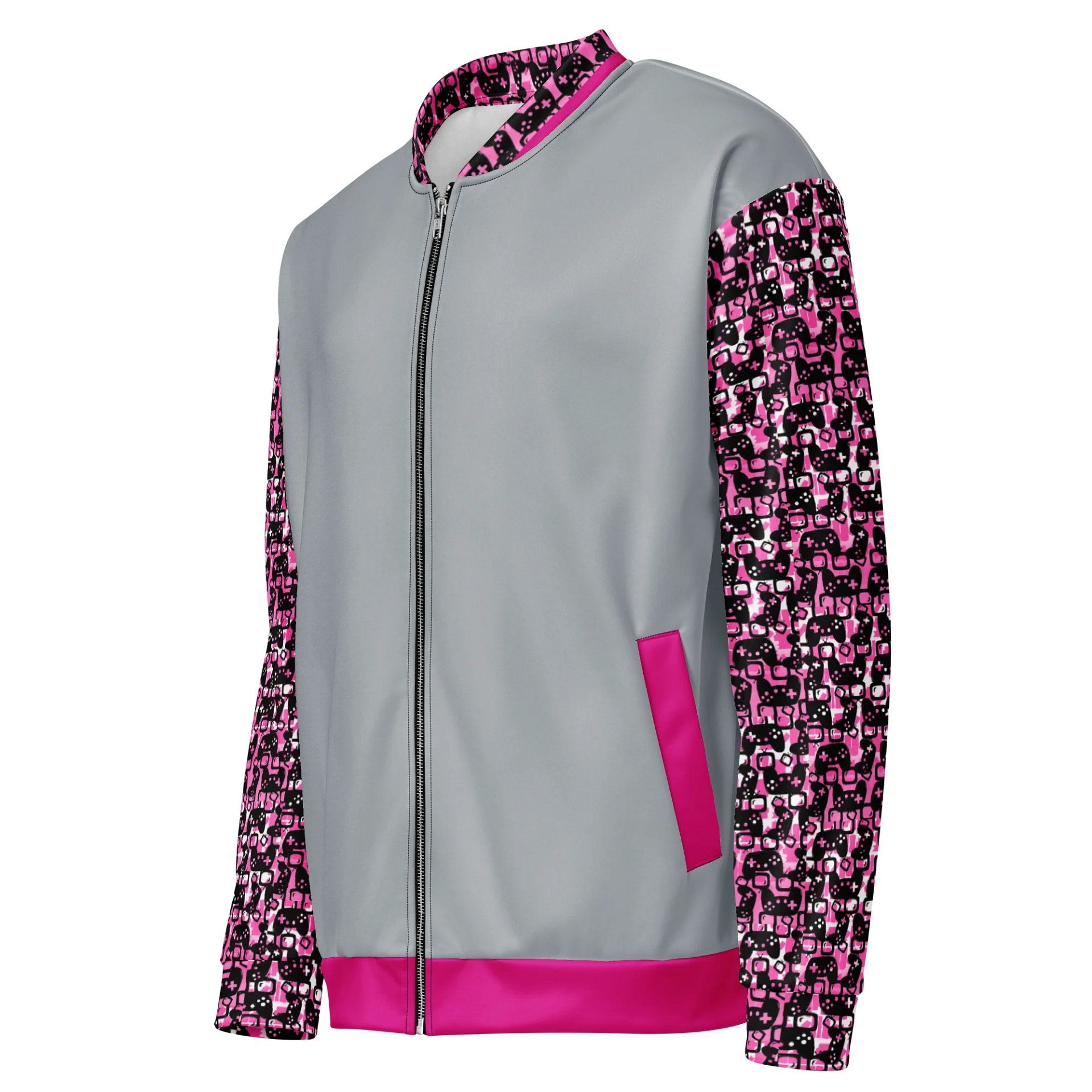 Experience Stories Unisex Bomber Jacket (Pink, Gray, and Black) product image (3)