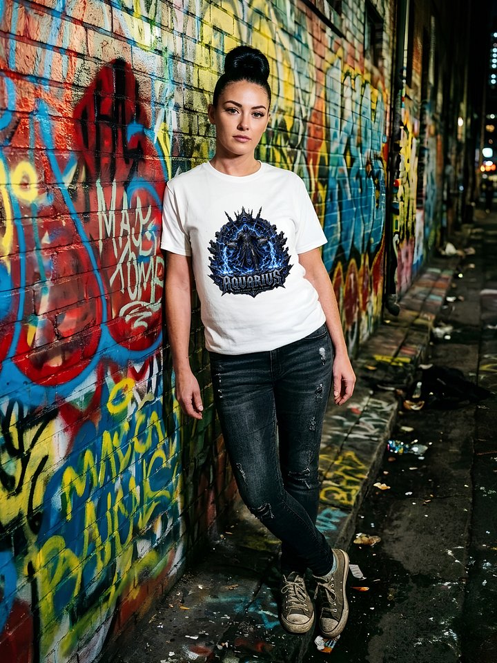 Aquarius Zodiac Gothic Streetwear Graphic Tee product image (2)