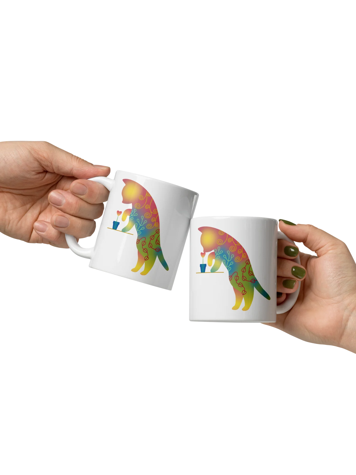 Cat Kissing Heart Plant 11 oz Mug product image (5)