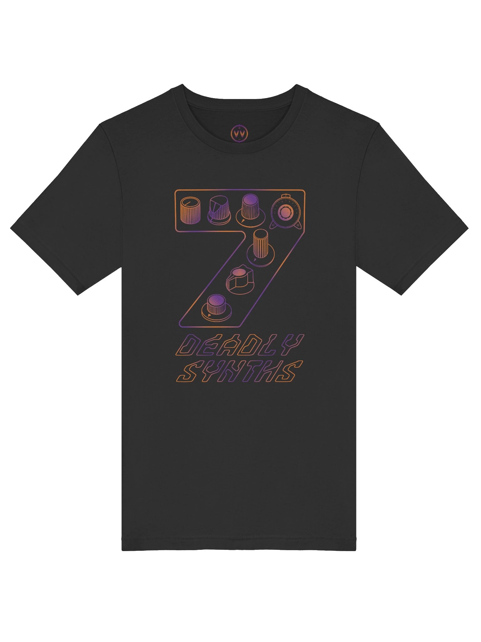 Seven Synth Legends T-Shirt - 7 Deadly Synths (Icons of Synthesis) product image (6)