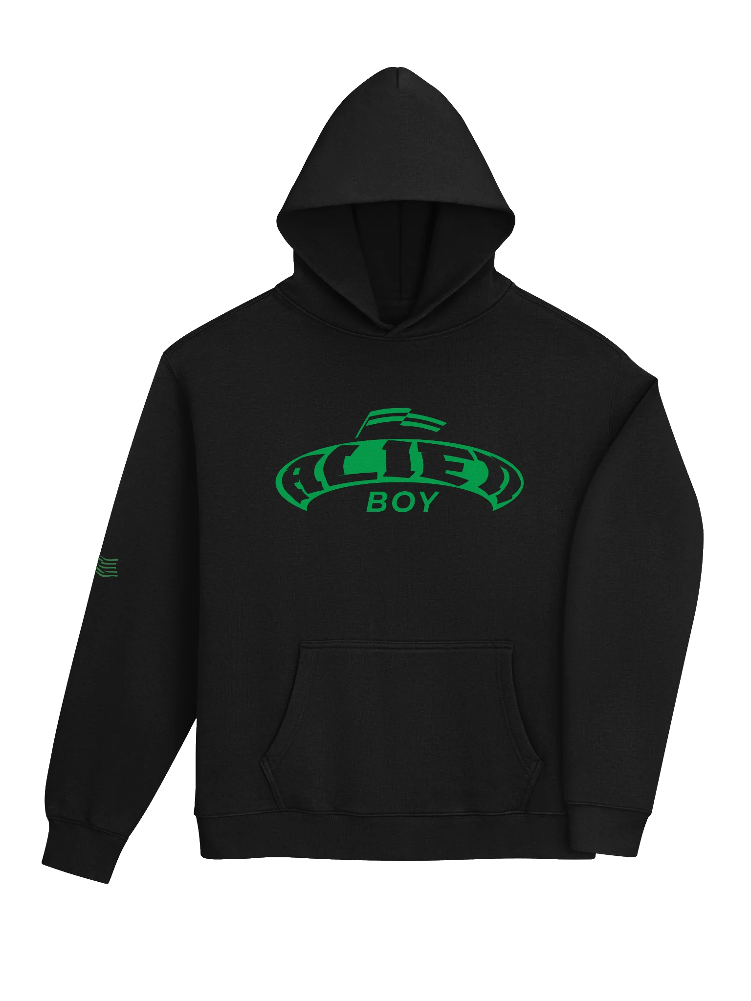 Alien Boy Black Oversized Hoodie (Green) product image (4)