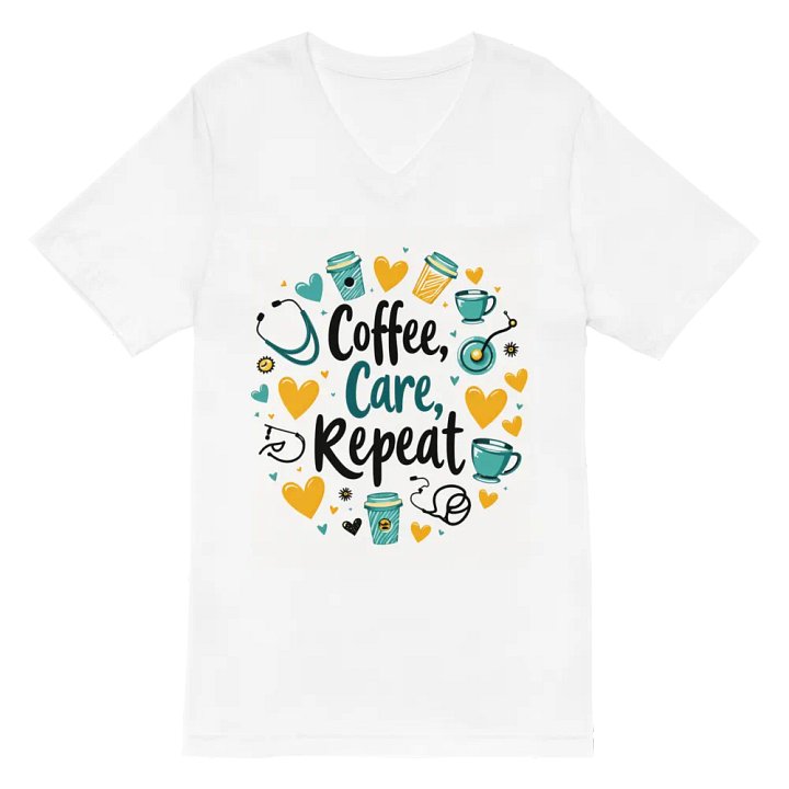 Care & Caffeine V-Neck Tee product image (2)