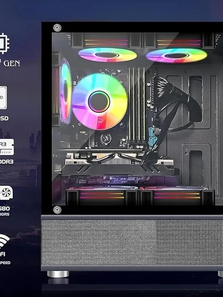 CHIST Gaming Desktop, 11th Gen Core i5-11400F 6 Core 12Threats, 32GB RAM, 1TB NVMe SSD, GT 730 4GB Graphic Card GDDR5, 24 IPS Brazel Monitor Keyboard Mouse,Wi-Fi, Windows 11 Pro product image (2)