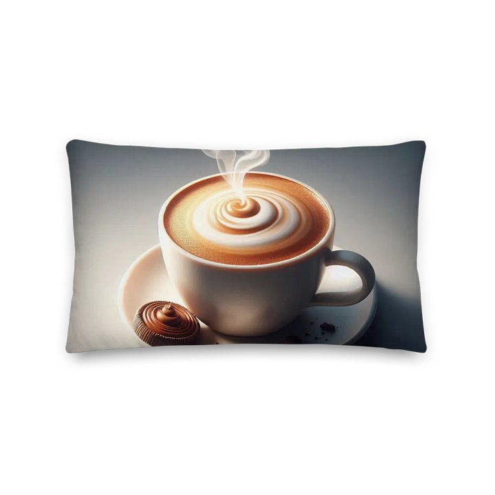 Swirling Steam Premium Pillow | Coffee fuels my brain. product image (2)