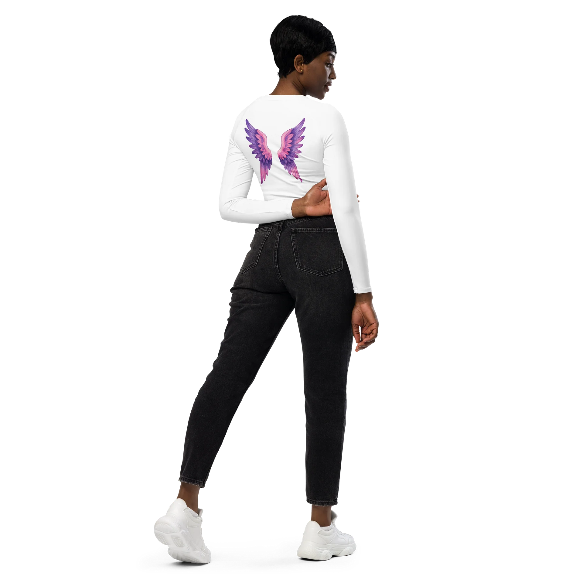 Ethereal Wings All-Over Print Crop Top product image (5)