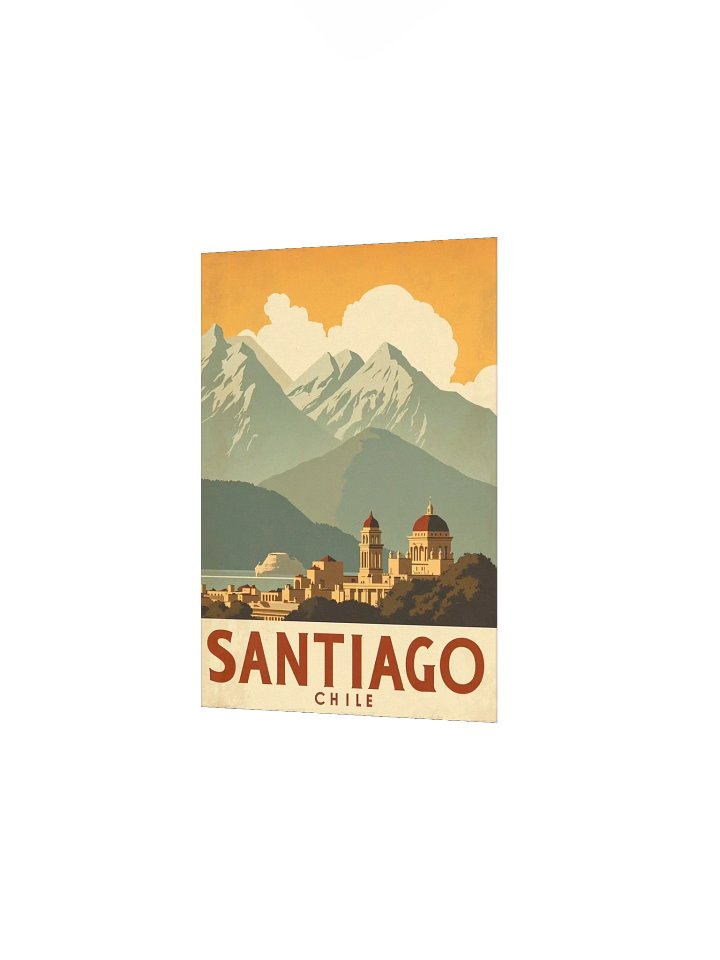 Santiago de Chile: Retro Travel Poster & Andean Skyline (Cerro San Cristóbal) product image (11)