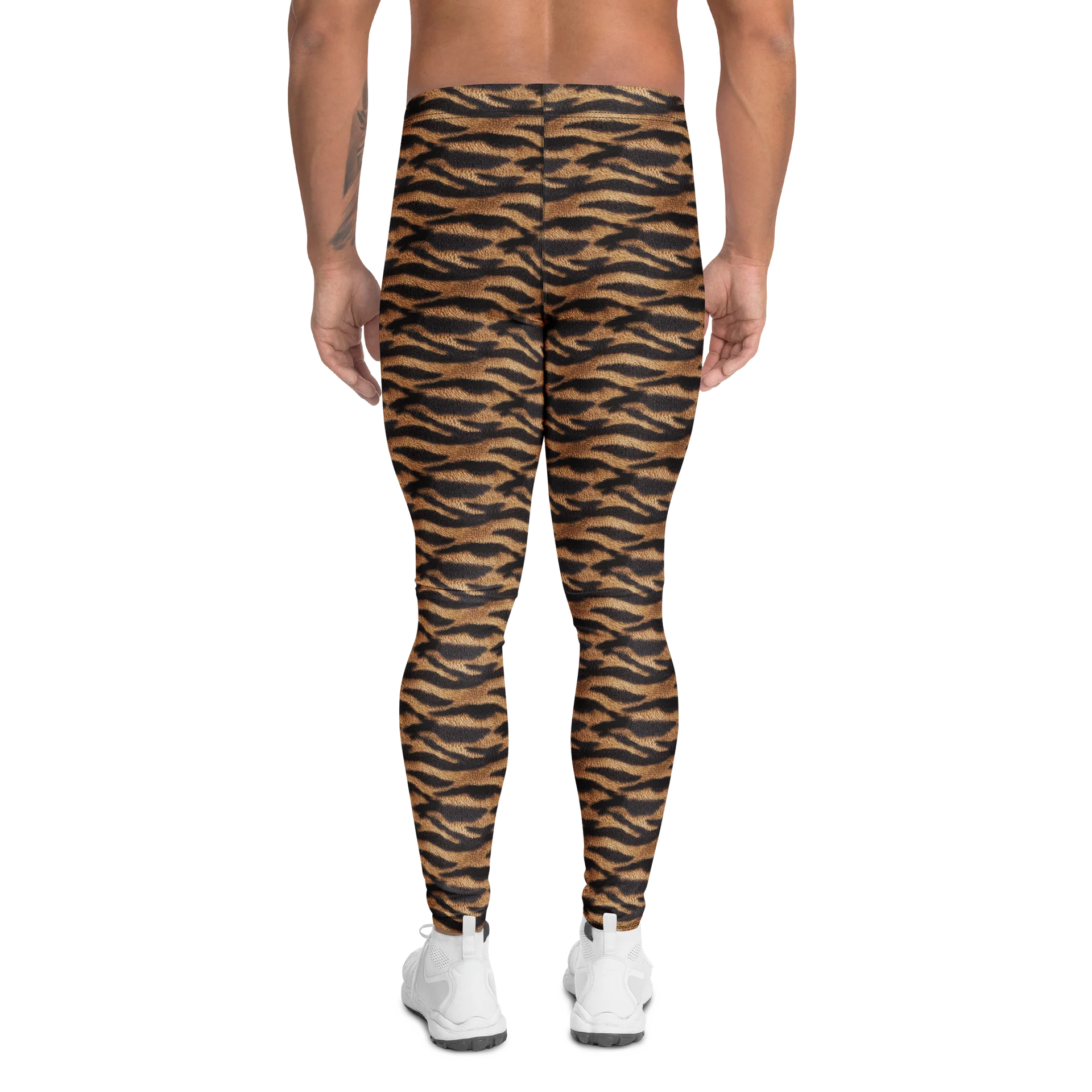 Trendy Bold Brown Leopard Print Men's Leggings product image (2)