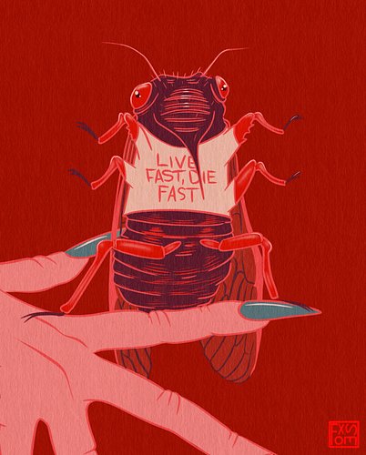 #cicada from the #tittybats prompt list from a few years ago. 💖
.
.
.
#30daysofcritters #livefastdieyoung #digitalart