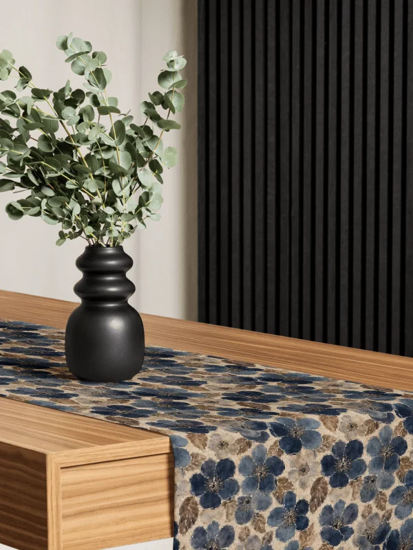 Navy and Beige Flora - Table Runner product image (1)