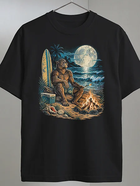 Wolfman Moonlight Beach — Monsters Off Duty Tee product image (1)