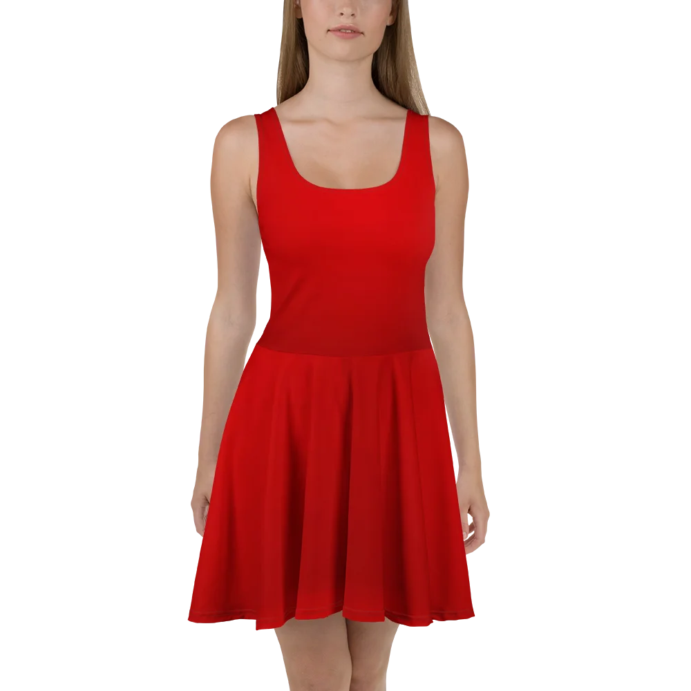 Crimson & Onyx Dual-Tone Glossy Skater Dress for the Women who loves Dark Romance Readers design Booktok product image (6)
