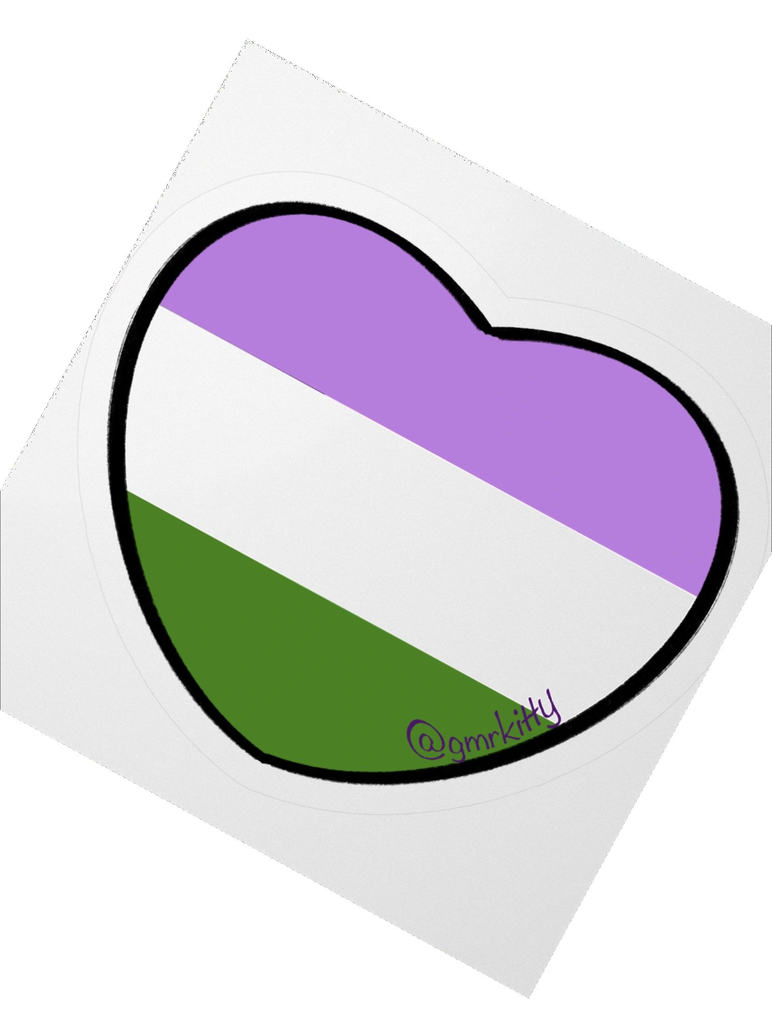 Genderqueer Pride Heart Sticker product image (5)