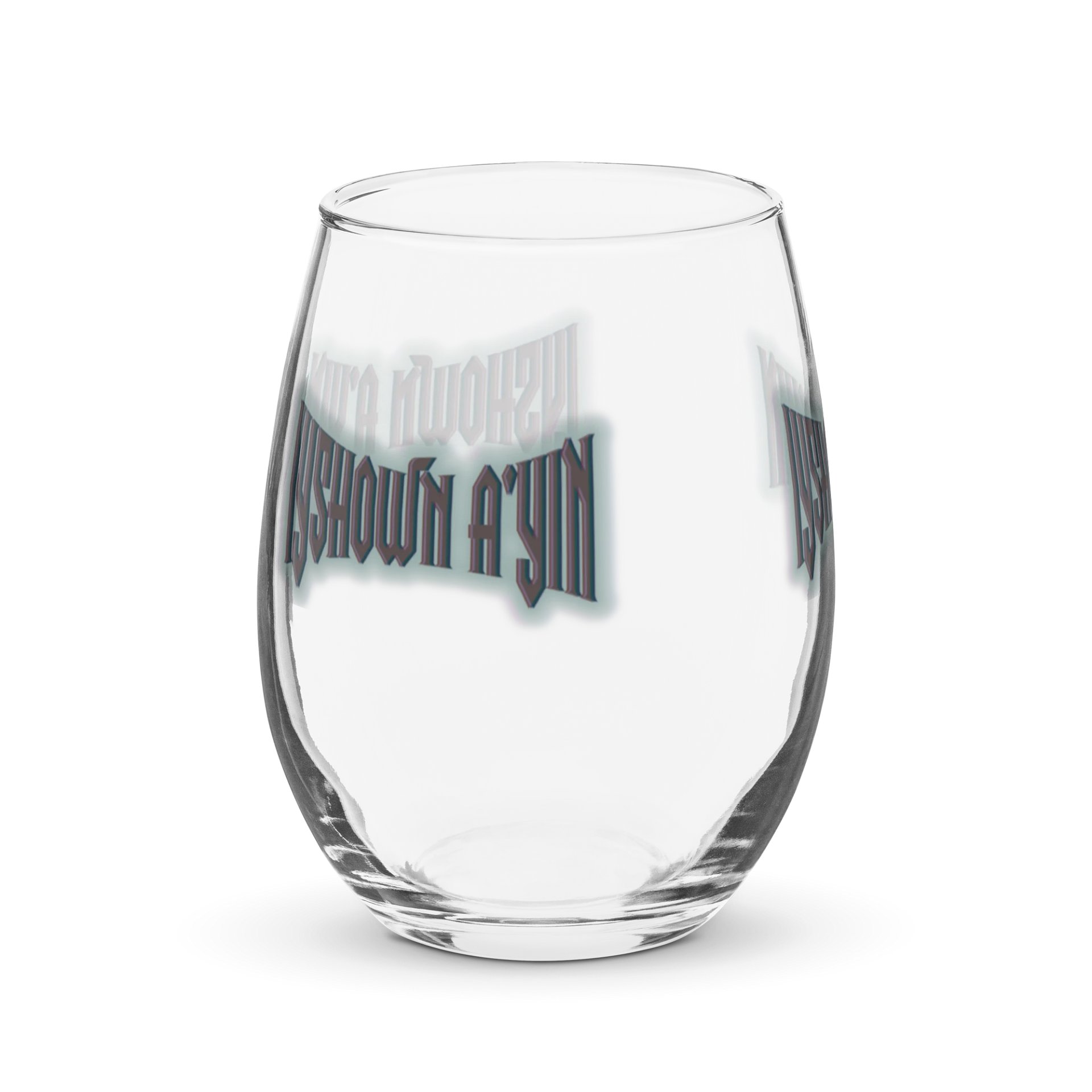 Mirrored Metallic Text Stemless Wine Glass product image (4)