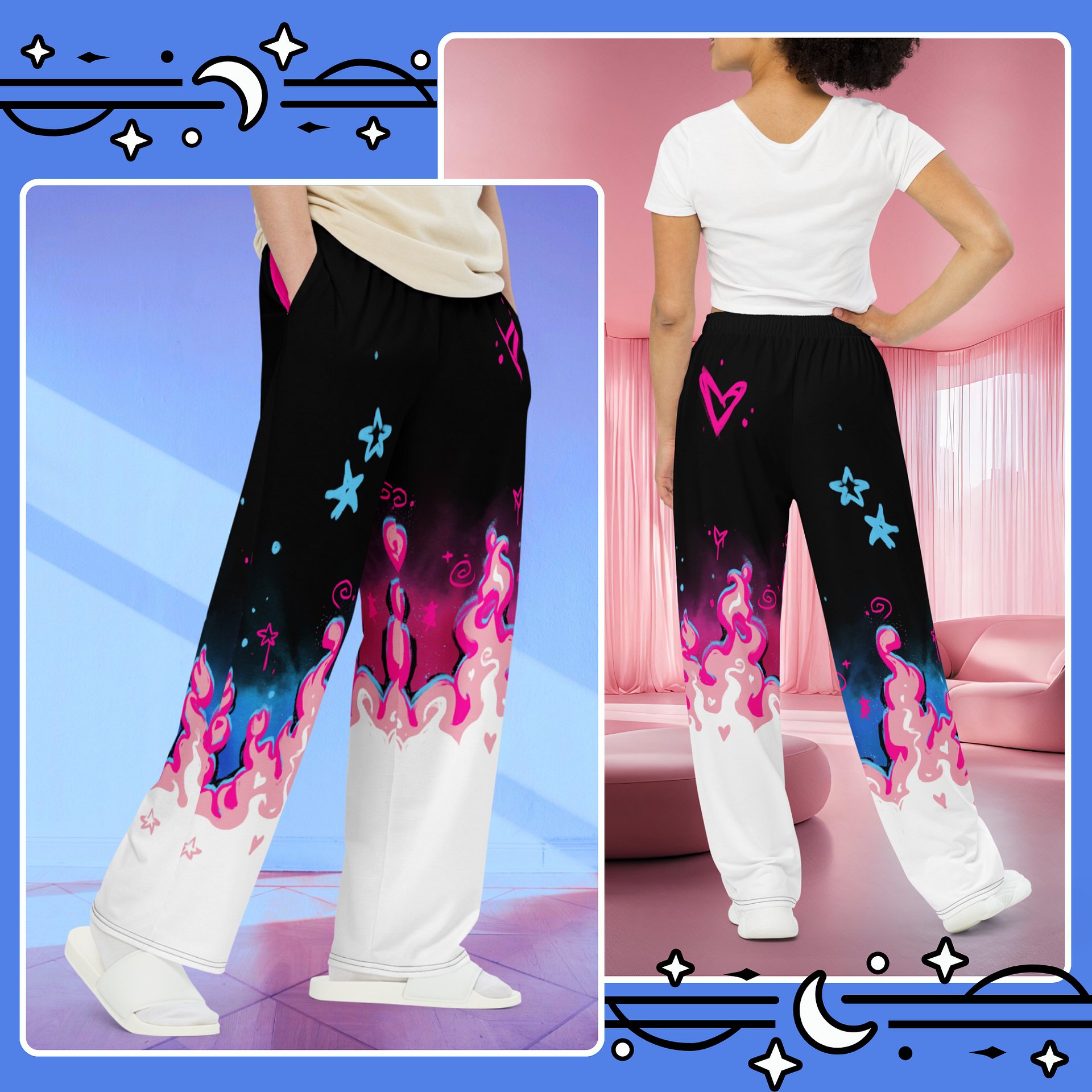 RISE Collection: Subtle Transgender Pride Phoenix Wide Leg Pants product image (2)