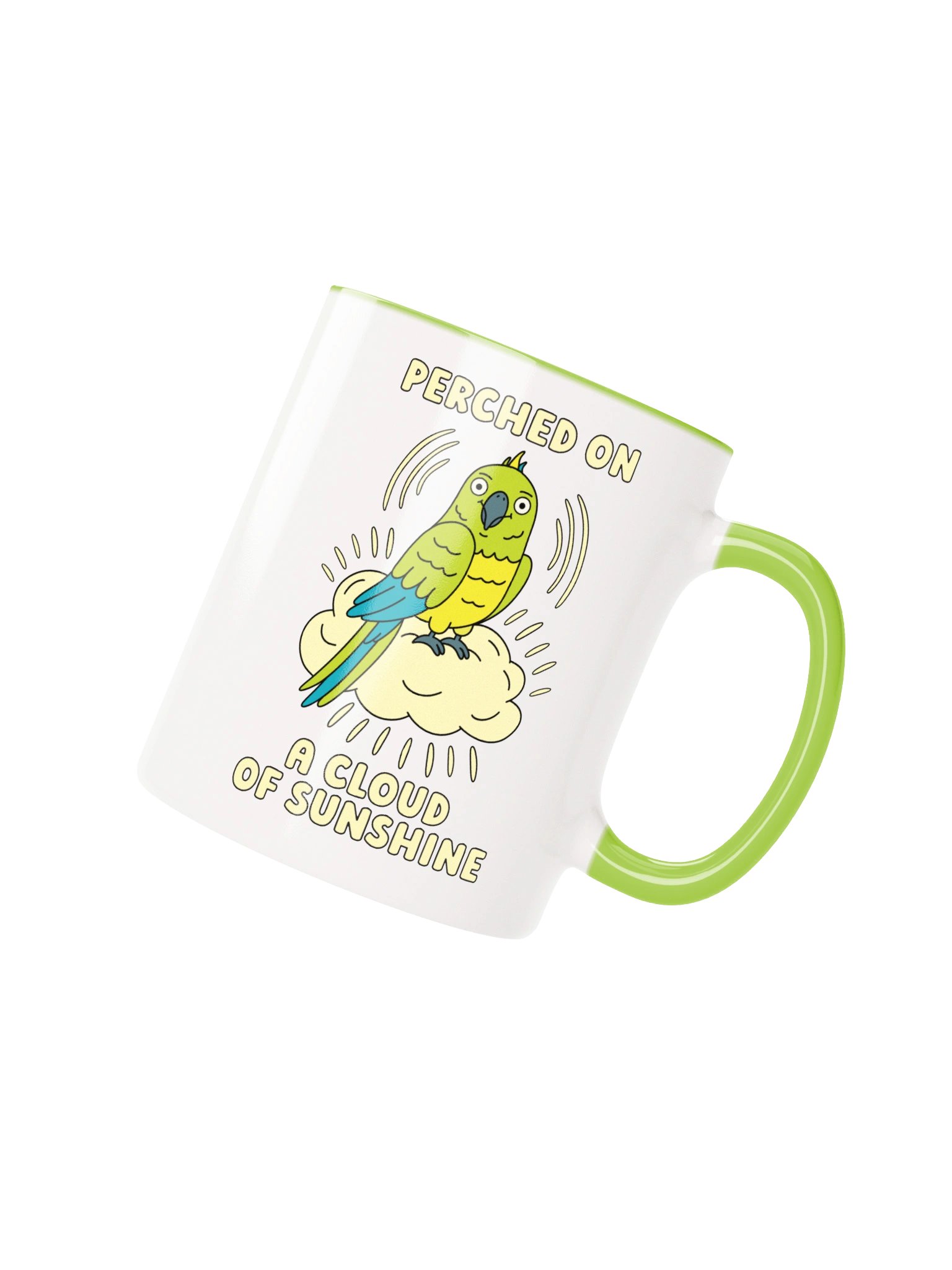 Perched On A Cloud Of Sunshine Cute Silly Funny Parrot Mug product image (1)