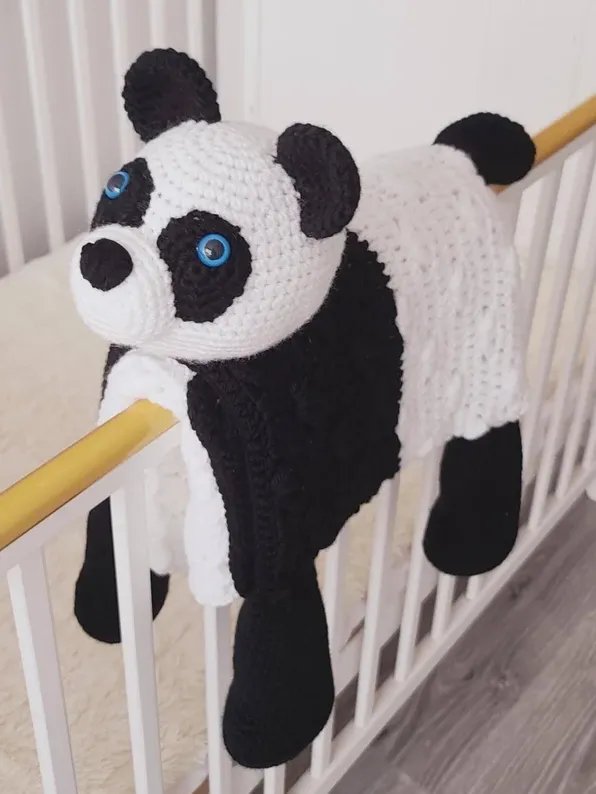 Jungle Panda Crochet Baby Blanket PATTERN - Amigurumi Toy Lovey PDF Pattern - Crafting Happiness product image (9)