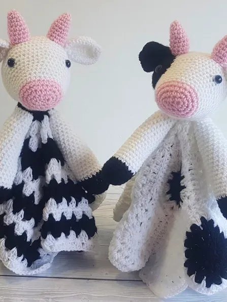 Crochet Cow Lovey Blanket Pattern - Granny Stitch, Hexagon PDF Pattern - Crafting Happiness product image (3)