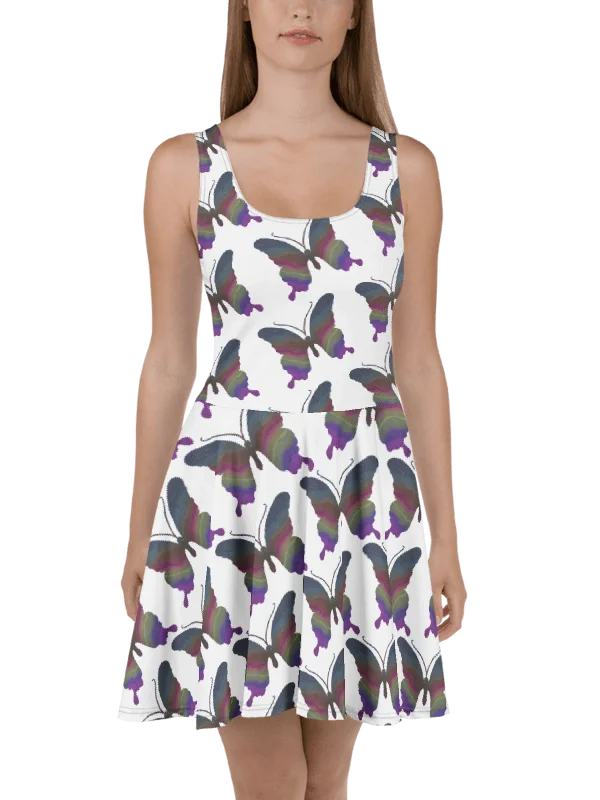 Ethereal Butterfly Drift – All-Over Print Skater Dress product image (2)