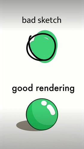 Bad sketch vs Good rendering 

Kagemitsuro Volume 1 cover! 
Pre-Order now with the link it our BIO!