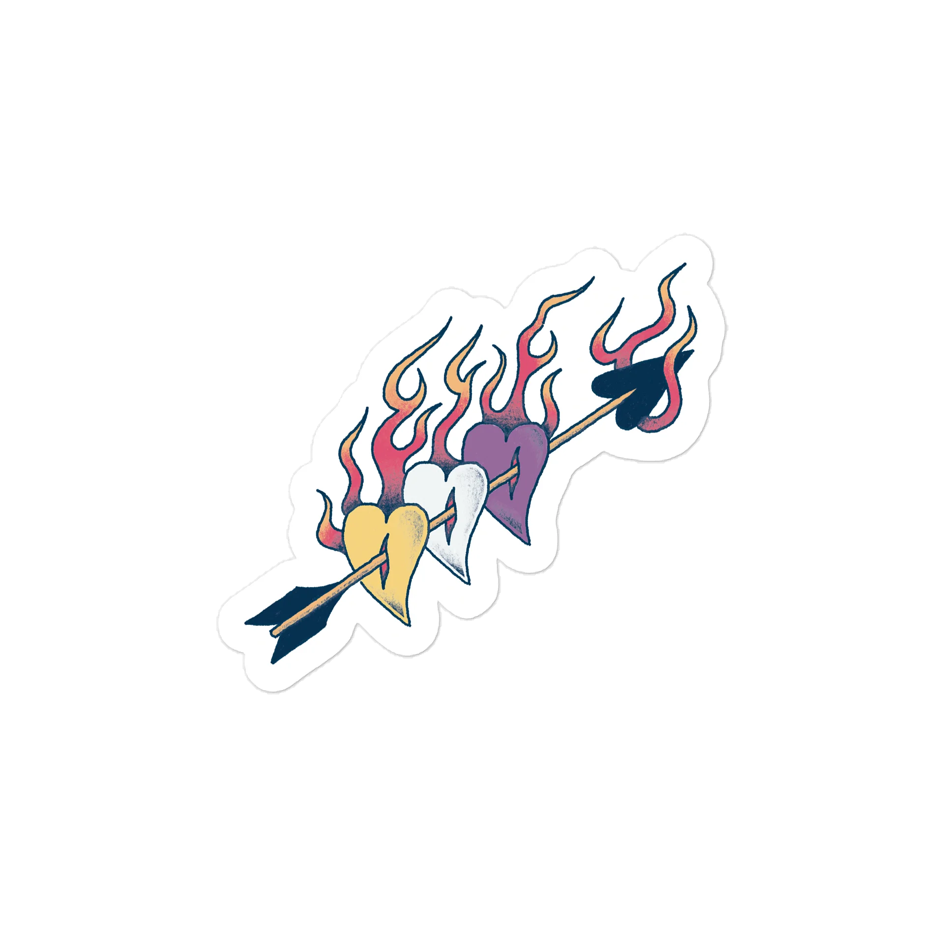 Nonbinary Pride Hearts Decal product image (1)