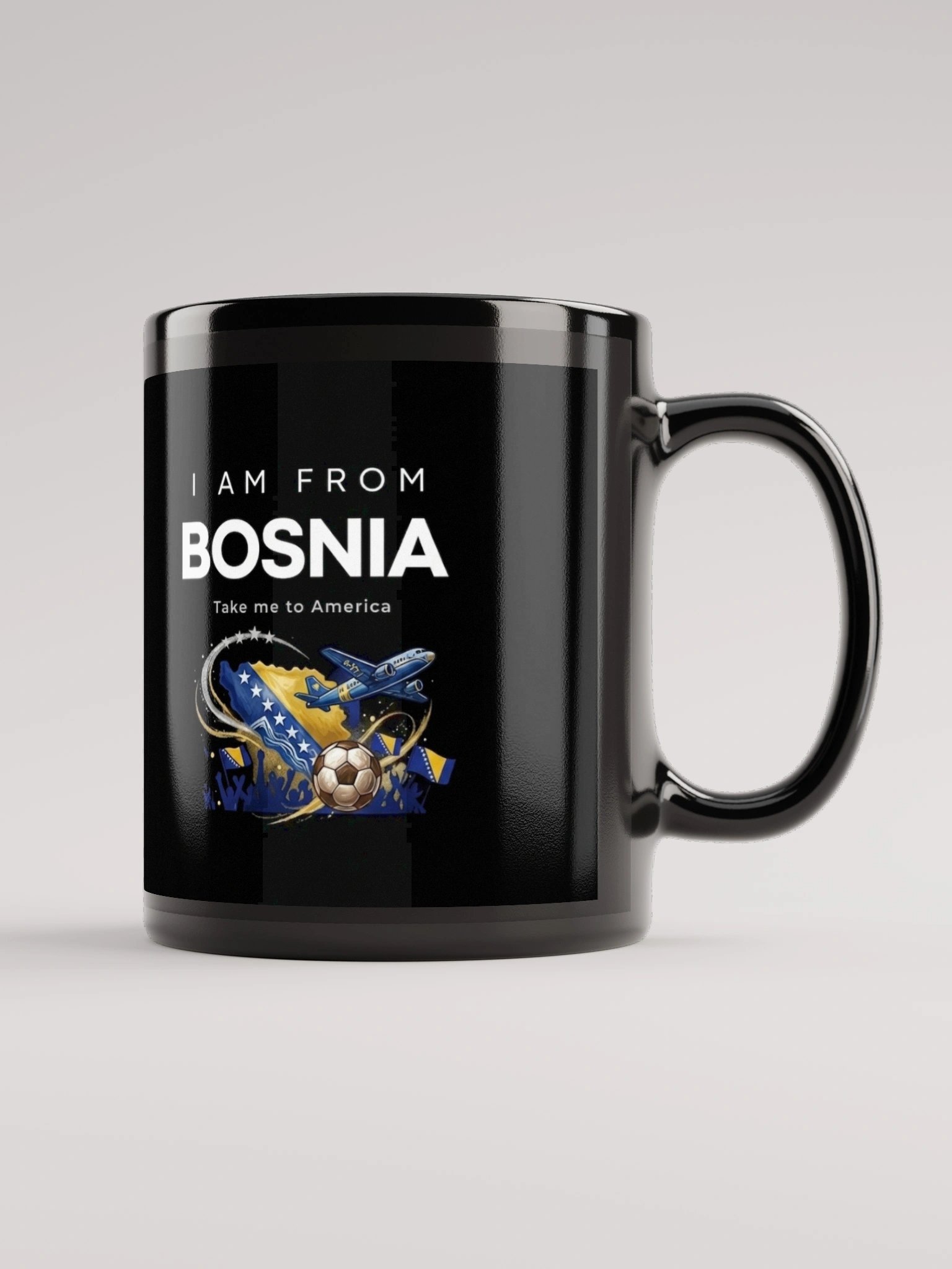 I Am From Bosnia - Take Me to America Coffee Mug (Black) product image (3)