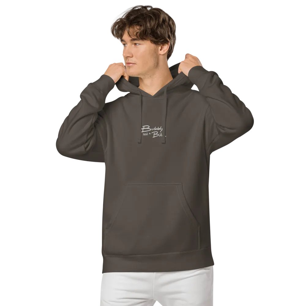 Bubbly and a B*tch (white) embroidered pigment-dyed hoodie product image (7)
