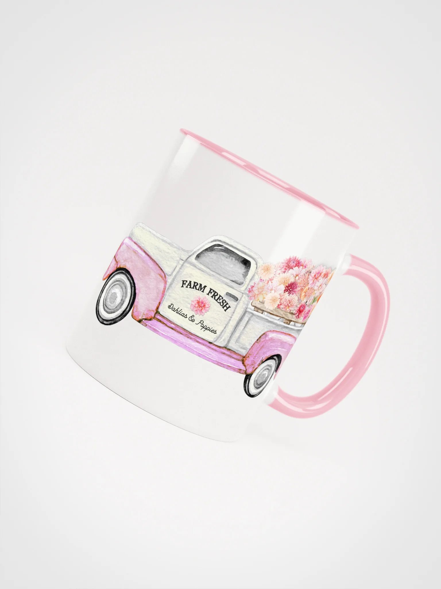 FARM FRESH DAHLIA VINTAGE TRUCK MUG - Wähle Deine Farbe Kaffeebecher ! product image (1)