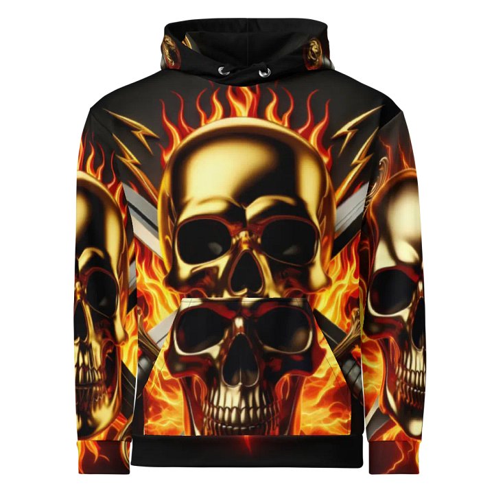 Golden Skull & Crossed Swords - Unisex Skull Hoodie #46 product image (1)