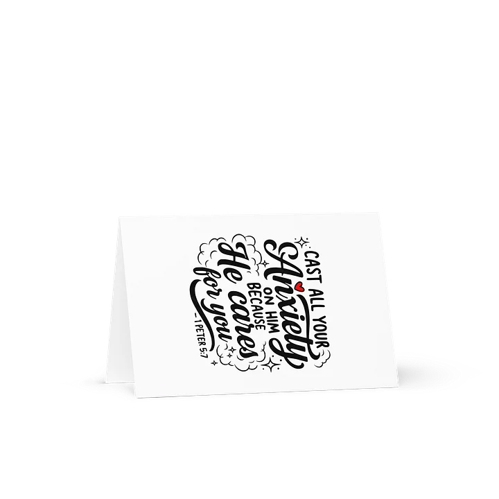 “Cast All Your Anxiety” Greeting Card — 1 Peter 5:7 product image (2)