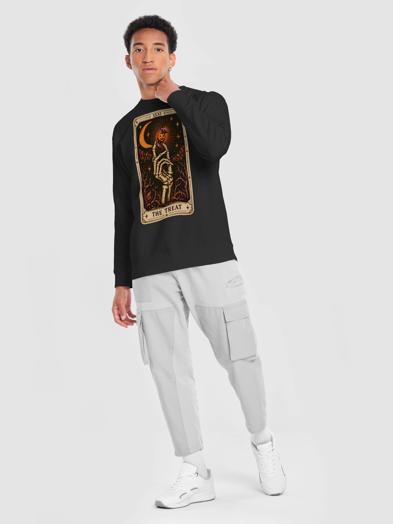 “The Treat” Tarot Card Skeleton Sweatshirt product image (8)