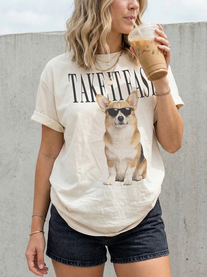 Take It Easy '90s Pop Vintage-Style T-Shirt for Pembroke Welsh Corgi(Sable) Owners product image (2)