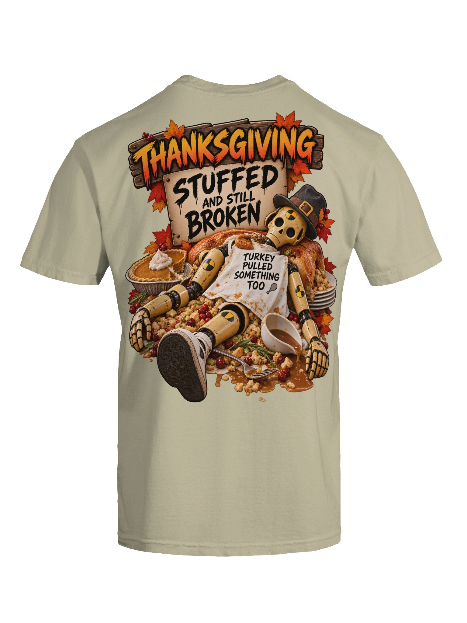 Funny Thanksgiving Shirt — Stuffed and Still Broken Skeleton Tee | Broken Turkey™ product image (12)