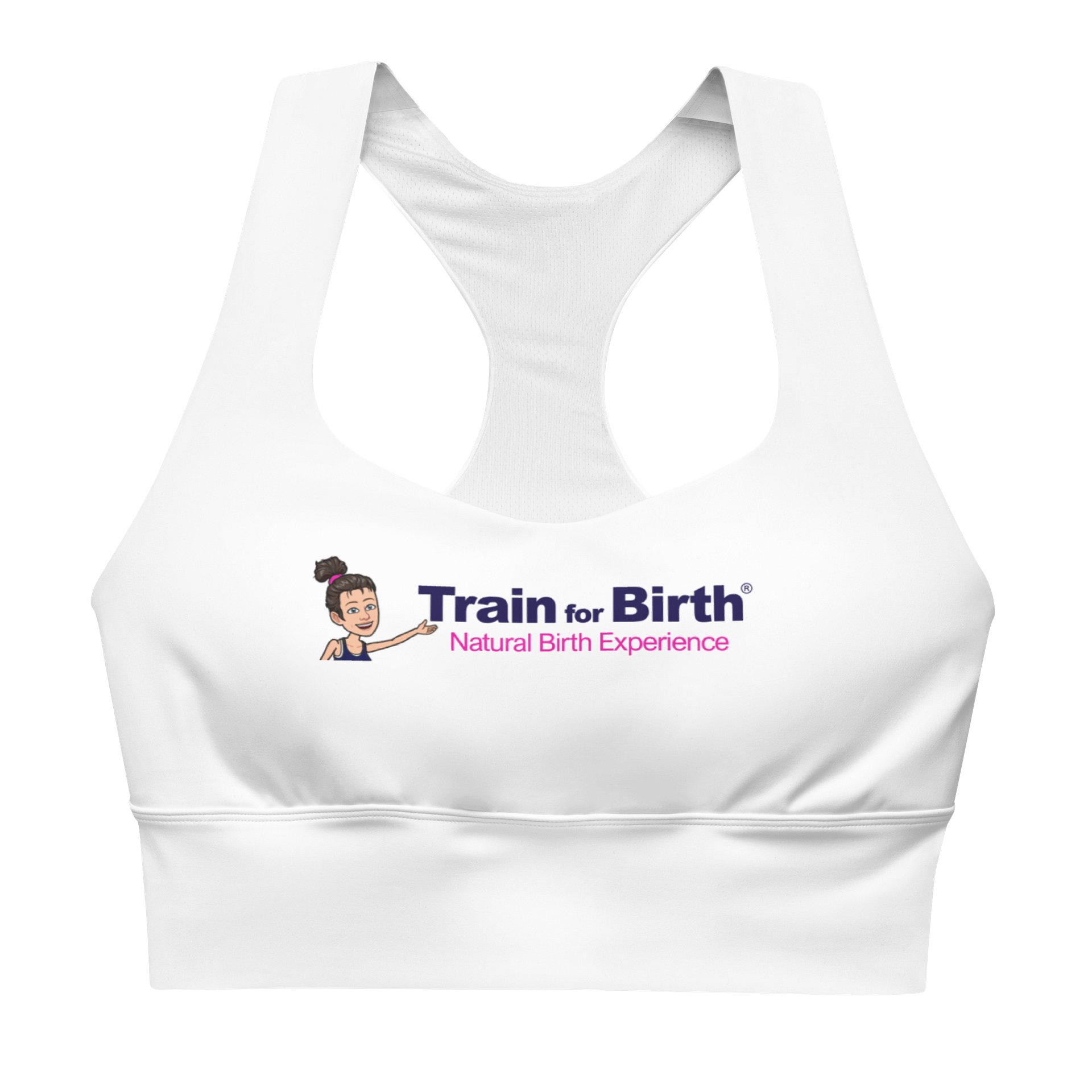 Train for Birth® Longline White Sports Bra product image (1)