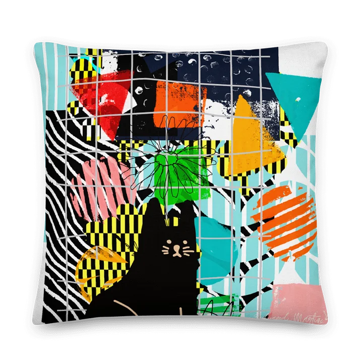 Geometric Cat Dreams Premium Pillow product image (1)