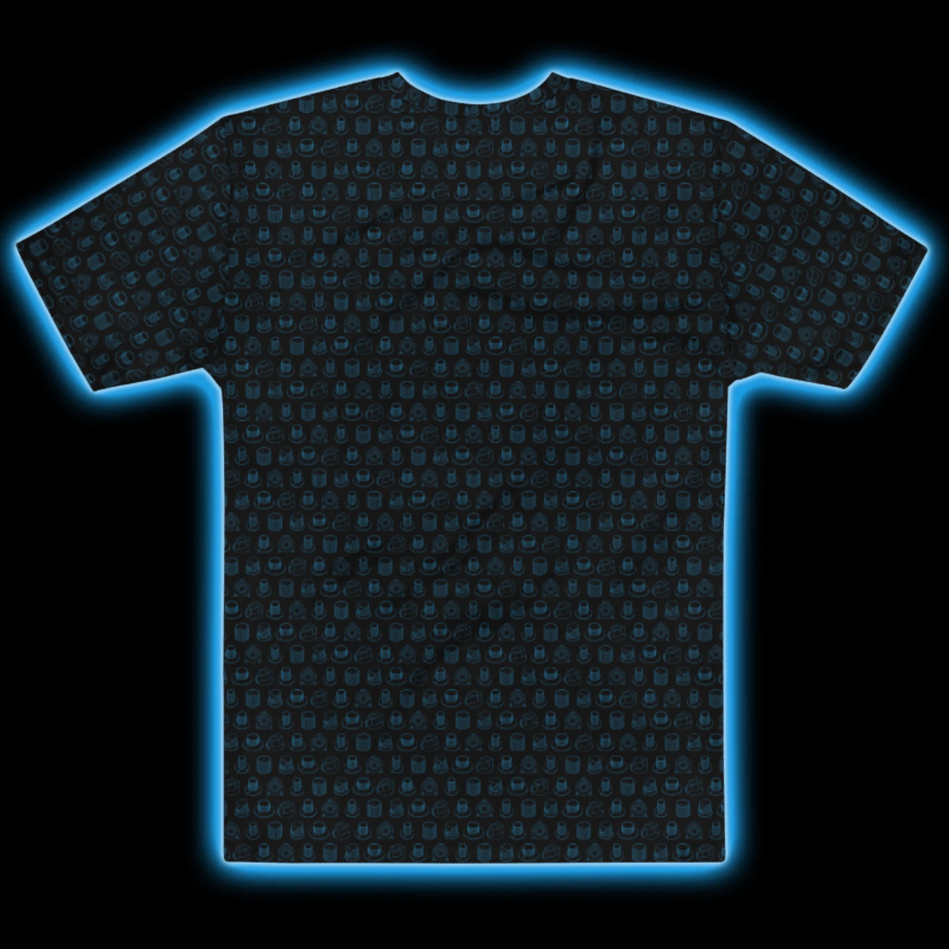 Synthesis Icons T-Shirt - (7 Iconic Synth Knobs) COBALT product image (2)