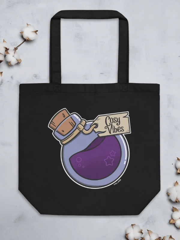 Cosy Vibes Potion Eco Cotton Tote Bag - Black product image (3)