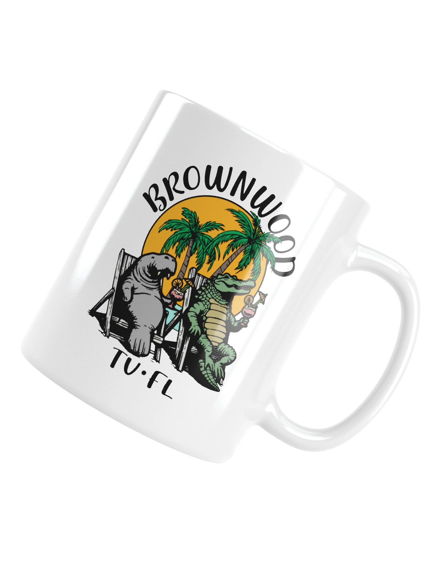 Brownwood TV Florida USA Fun Manatee Alligator Design Coffee Mug product image (5)