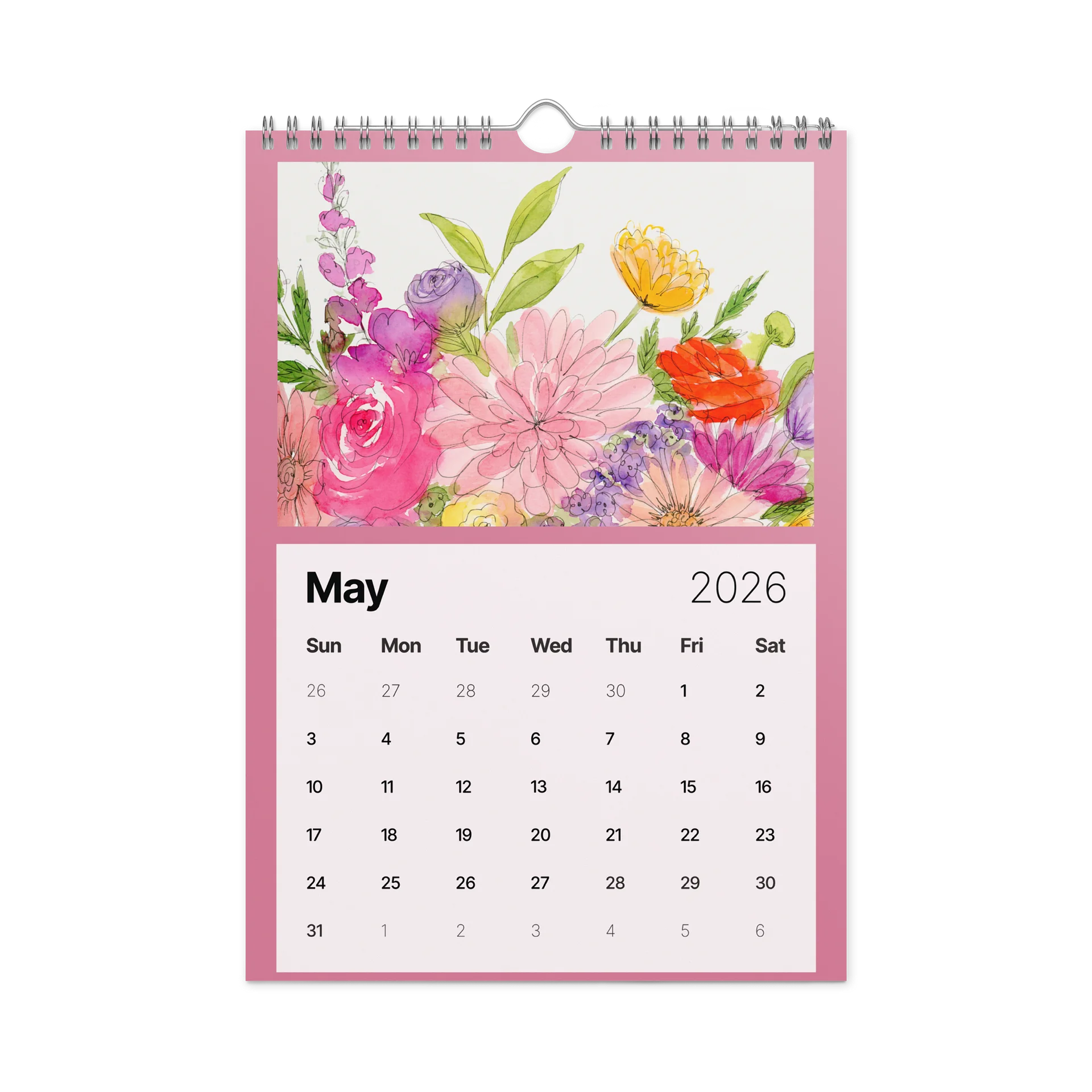 Watercolor Blooms 2026 Wall Calendar product image (10)