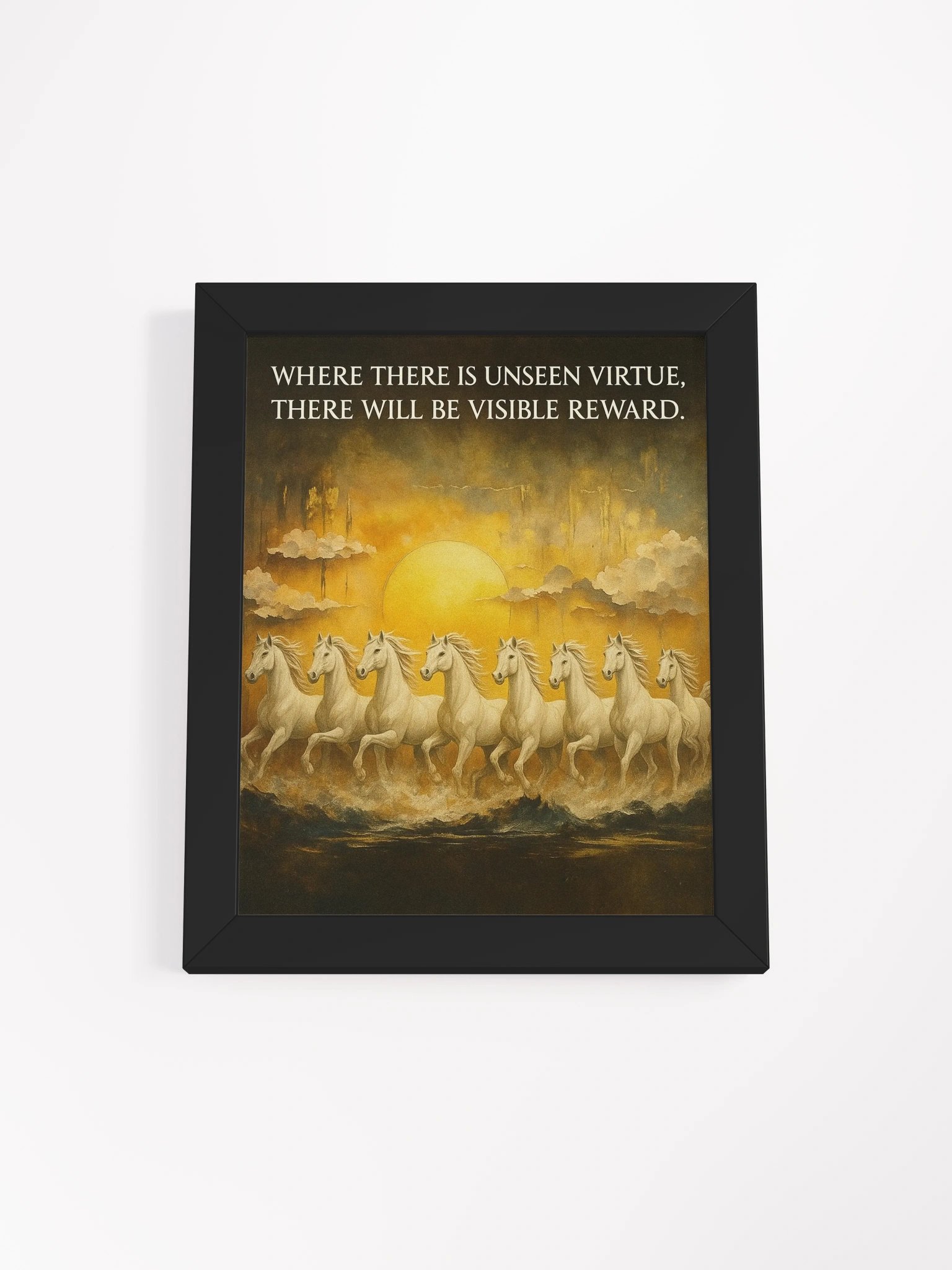 Unseen Virtue, Visible Reward – Nichiren Buddhism Motivational Wall Art | Framed Matte Poster product image (1)