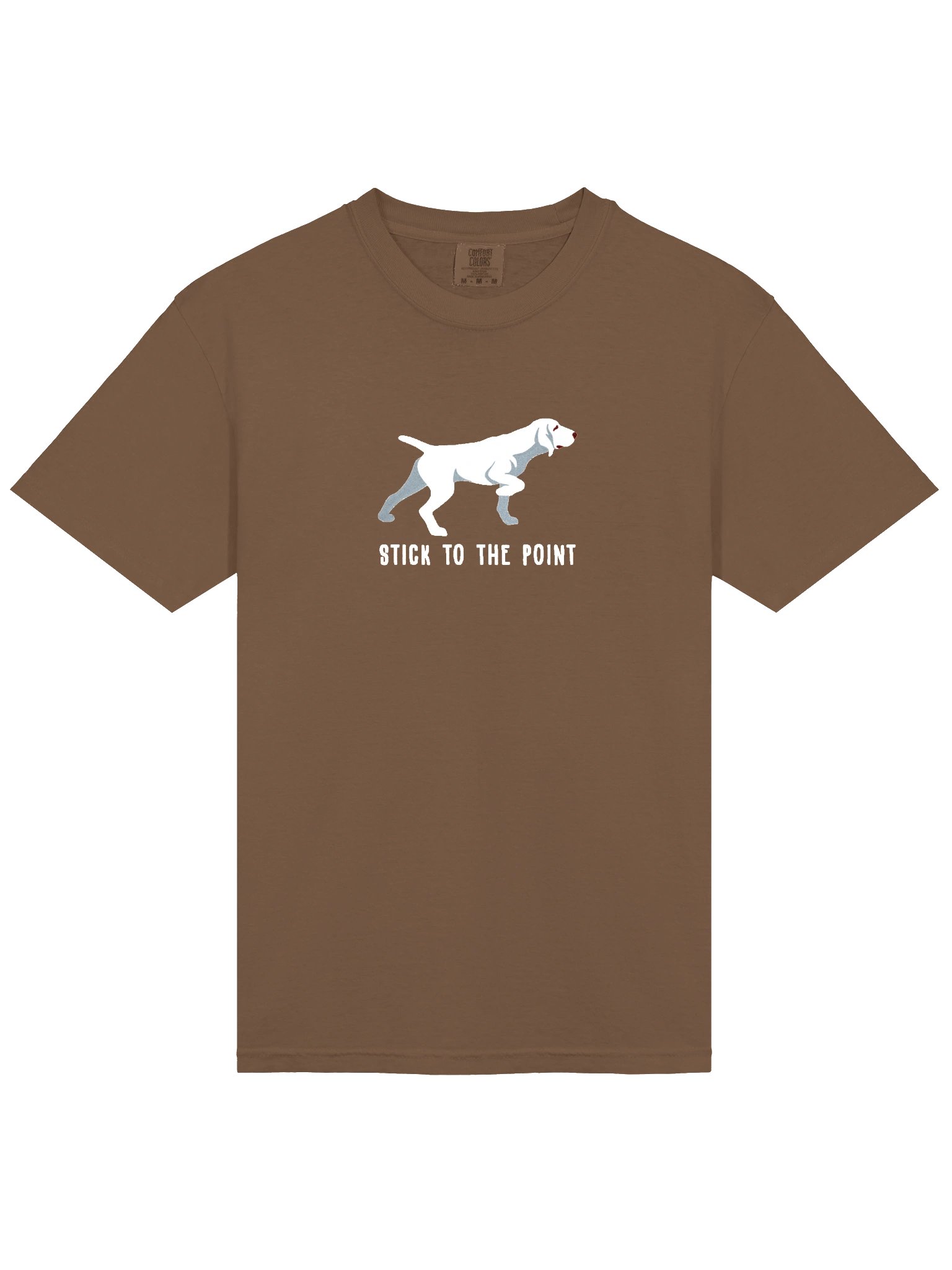 Stick to the Point T-Shirt(Embroidered) of a Bracco Italiano(White) product image (6)